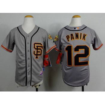 San Francisco Giants #12 Joe Panik Gray SF Kids Jersey