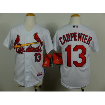 St. Louis Cardinals #13 Matt Carpenter White Kids Jersey