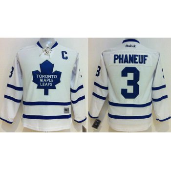 Toronto Maple Leafs #3 Dion Phaneuf White Kids Jersey