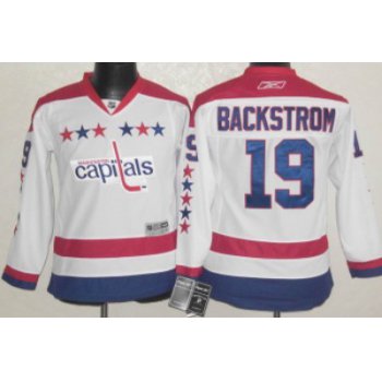 Washington Capitals #19 Nicklas Backstrom White Third Kids Jersey