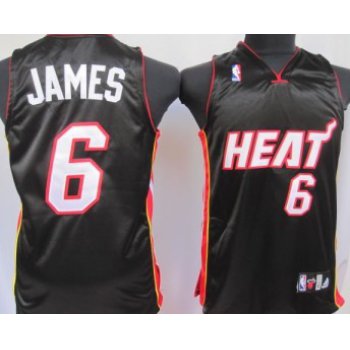 Miami Heat #6 LeBron James Black Kids Jersey