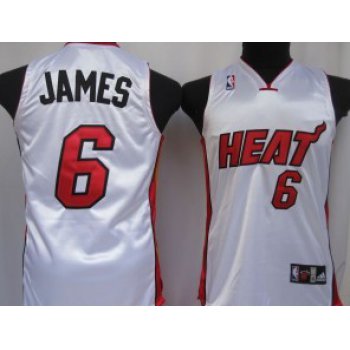 Miami Heat #6 LeBron James White Kids Jersey
