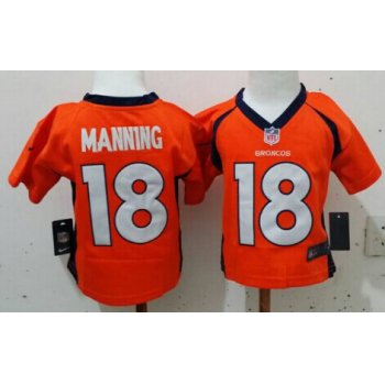 Nike Denver Broncos #18 Peyton Manning Orange Toddlers Jersey