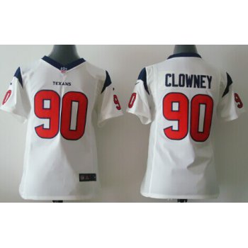 Nike Houston Texans #90 Jadeveon Clowney White Game Kids Jersey