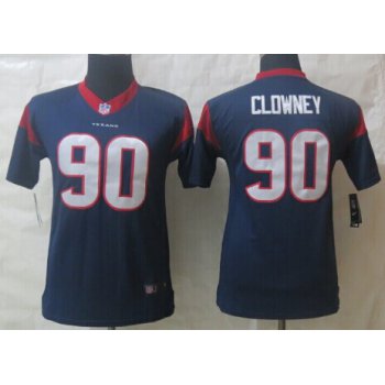 Nike Houston Texans #90 Jadeveon Clowney Blue Limited Kids Jersey