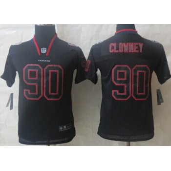 Nike Houston Texans #90 Jadeveon Clowney Lights Out Black Kids Jersey