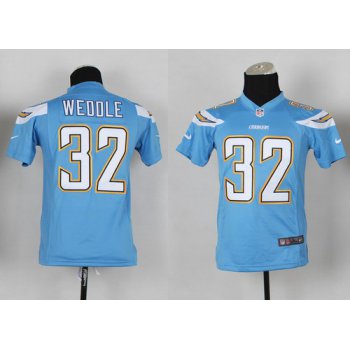 Nike San Diego Chargers #32 Eric Weddle 2013 Light Blue Game Kids Jersey