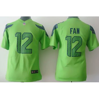 Nike Seattle Seahawks #12 Fan Green Game Kids Jersey