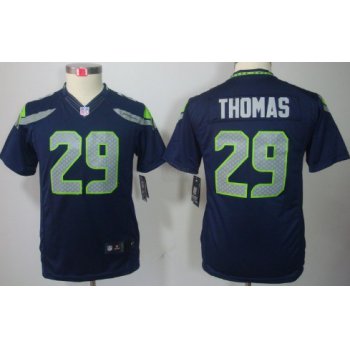 Nike Seattle Seahawks #29 Earl Thomas Navy Blue Limited Kids Jersey