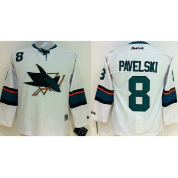 San Jose Sharks #8 Joe Pavelski 2014 White Kids Jersey