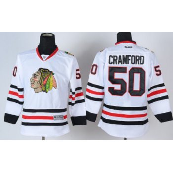 Chicago Blackhawks #50 Corey Crawford White Kids Jersey