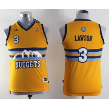 Denver Nuggets #3 Ty Lawson Yellow Kids Jersey
