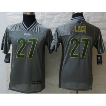 Nike Green Bay Packers #27 Eddie Lacy 2013 Gray Vapor Kids Jersey