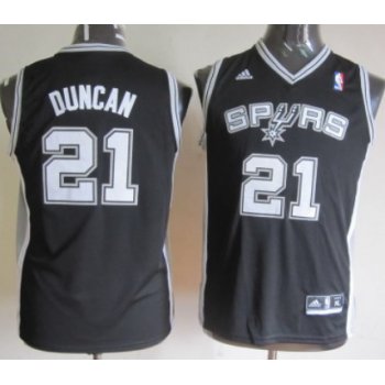 San Antonio Spurs #21 Tim Duncan Black Kids Jersey