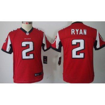 Nike Atlanta Falcons #2 Matt Ryan Red Limited Kids Jersey