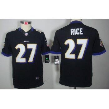 Nike Baltimore Ravens #27 Ray Rice Black Limited Kids Jersey