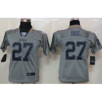 Nike Baltimore Ravens #27 Ray Rice Lights Out Gray Kids Jersey