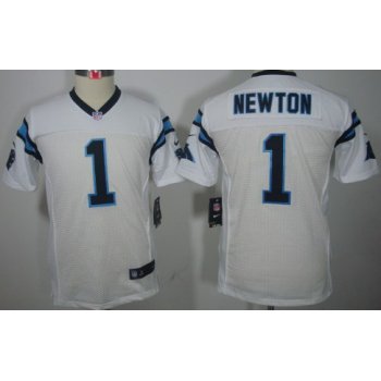 Nike Carolina Panthers #1 Cam Newton White Limited Kids Jersey
