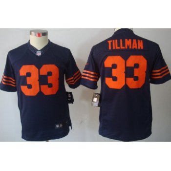 Nike Chicago Bears #33 Charles Tillman Blue With Orange Limited Kids Jersey