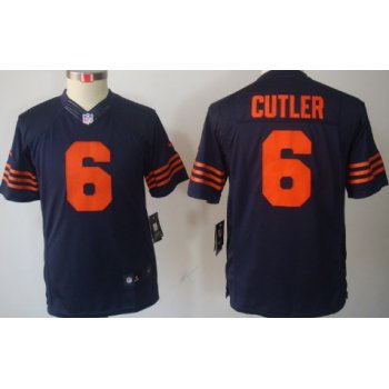 Nike Chicago Bears #6 Jay Cutler Blue With Orange Limited Kids Jersey
