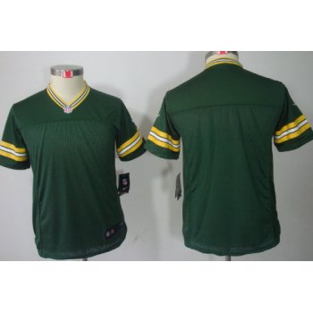 Nike Green Bay Packers Blank Green Limited Kids Jersey