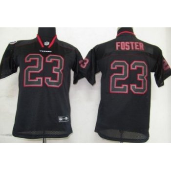 Nike Houston Texans #23 Arian Foster Lights Out Black Kids Jersey