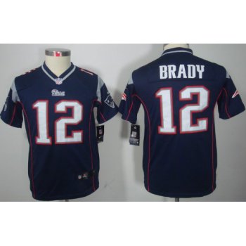 Nike New England Patriots #12 Tom Brady Blue Limited Kids Jersey