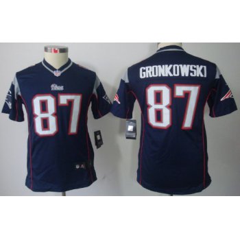 Nike New England Patriots #87 Rob Gronkowski Blue Limited Kids Jersey