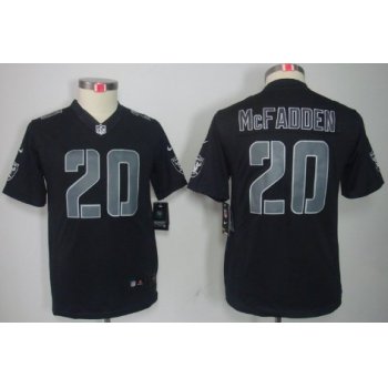 Nike Oakland Raiders #20 Darren McFadden Black Impact Limited Kids Jersey