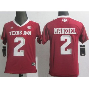 Texas A&M Aggies #2 Johnny Manziel Red Kids Jersey