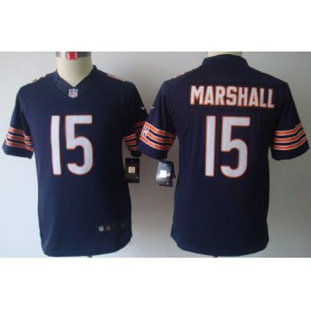 Nike Chicago Bears #15 Brandon Marshall Blue Limited Kids Jersey