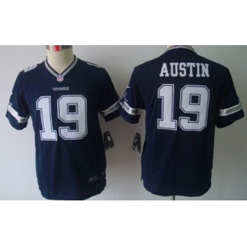 Nike Dallas Cowboys #19 Miles Austin Blue Limited Kids Jersey