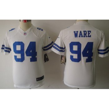 Nike Dallas Cowboys #94 DeMarcus Ware White Limited Kids Jersey