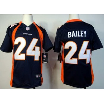 Nike Denver Broncos #24 Champ Bailey Blue Game Kids Jersey