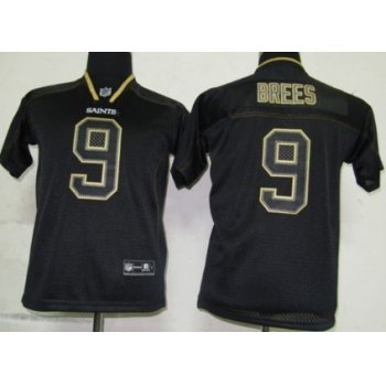 Nike New Orleans Saints #9 Drew Brees Lights Out Black Kids Jersey