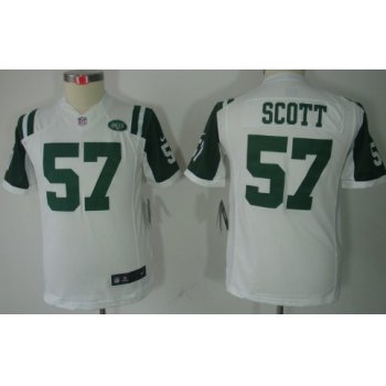 Nike New York Jets #57 Bart Scott White Limited Kids Jersey