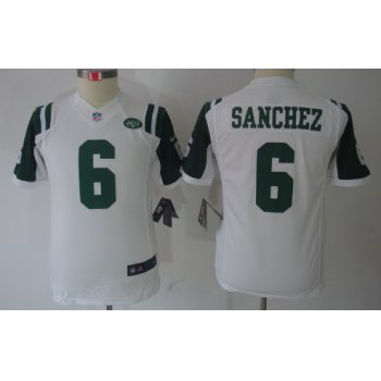 Nike New York Jets #6 Mark Sanchez White Limited Kids Jersey