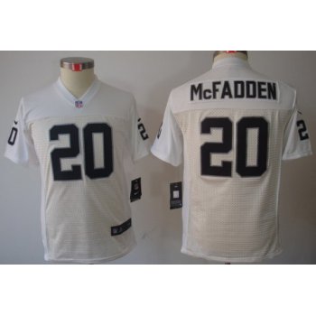 Nike Oakland Raiders #20 Darren McFadden White Limited Kids Jersey