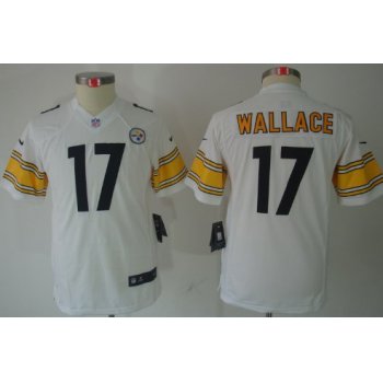 Nike Pittsburgh Steelers #17 Mike Wallace White Limited Kids Jersey