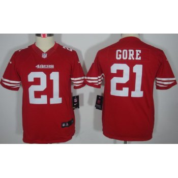 Nike San Francisco 49ers #21 Frank Gore Red Limited Kids Jersey