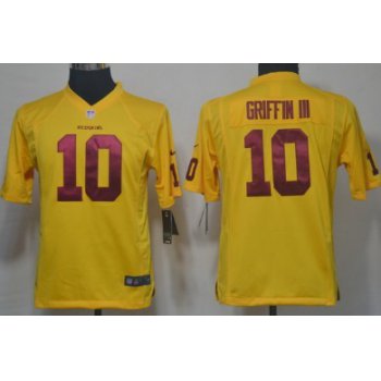 Nike Washington Redskins #10 Robert Griffin III Yellow Game Kids Jersey