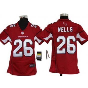 Nike Arizona Cardinals #26 Chris Wells Red Game Kids Jersey