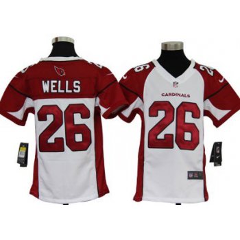 Nike Arizona Cardinals #26 Chris Wells White Game Kids Jersey