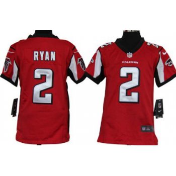Nike Atlanta Falcons #2 Matt Ryan Red Game Kids Jersey