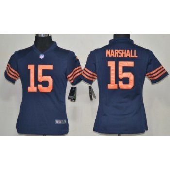 Nike Chicago Bears #15 Brandon Marshall Blue With Orange Game Kids Jersey