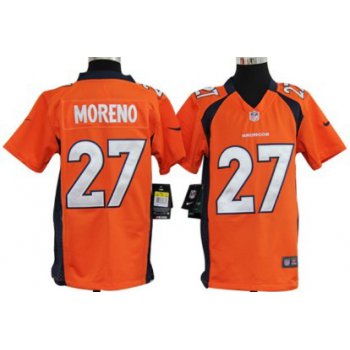 Nike Denver Broncos #27 Knowshon Moreno Orange Game Kids Jersey