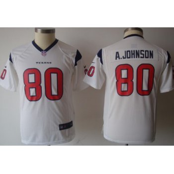 Nike Houston Texans #80 Andre Johnson White Game Kids Jersey