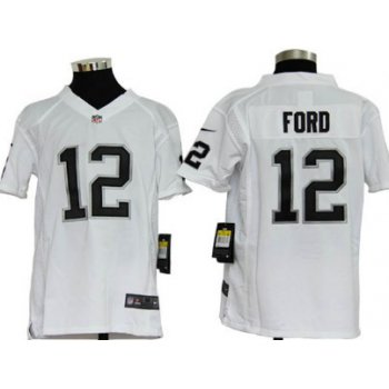 Nike Oakland Raiders #12 Jacoby Ford White Game Kids Jersey