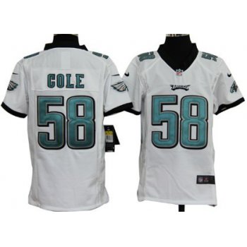 Nike Philadelphia Eagles #58 Trent Cole White Game Kids Jersey