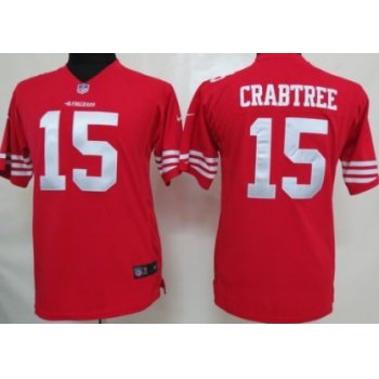 Nike San Francisco 49ers #15 Michael Crabtree Red Game Kids Jersey